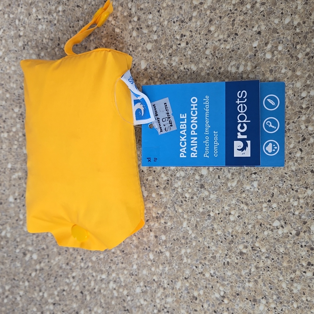 Dog Rain Poncho lightweight rain jacket yellow 3 sizes
